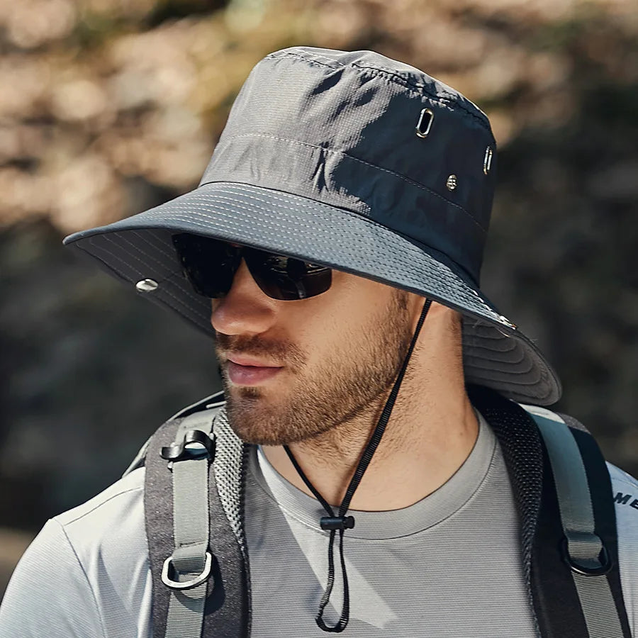 Cappello Da Pescatore Estivo Da Uomo Con Tesa Larga Protezione Solare Per Esterno Escursionismo Equestre