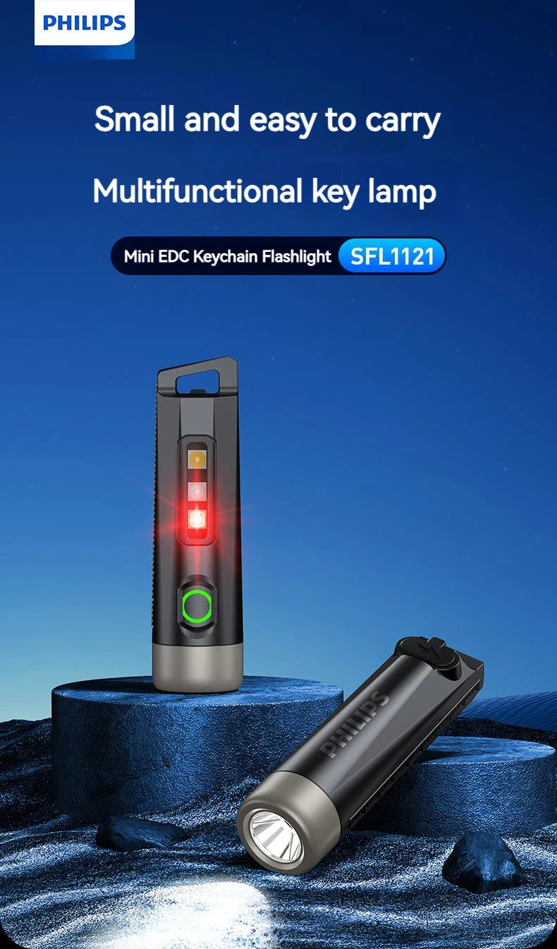 Philips Mini Torcia SFL1121 Alta Intensità Ultraluminosa Ricaricabile Portatile Autodifesa Emergenza Esterna 200 Metri