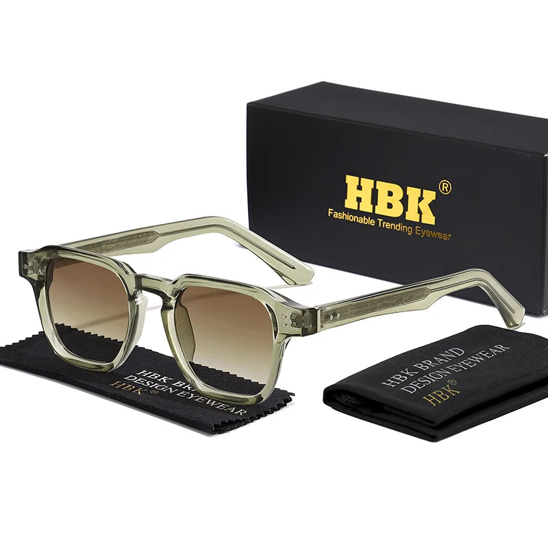 HBK Occhiali Da Sole Uomo Vintage Square Gradient UV400 Sport Outdoor Festa Vacanze Viaggi Guida