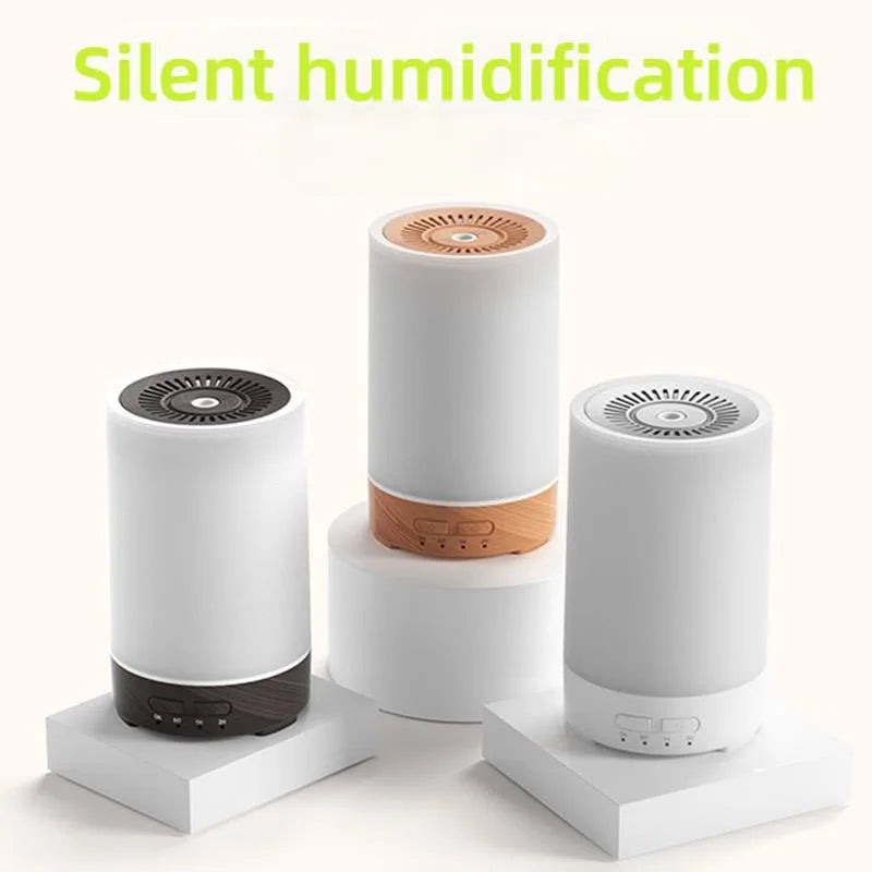 Umidificatore Diffusore Di Oli Essenziali Con Venature Del Legno Spruzzatore Automatico LED Per Profumo Camera Da Letto