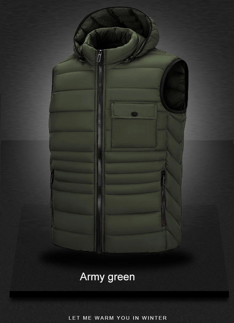 Gilet Termico Impermeabile Uomo CHRLCK per Trekking Campeggio Caccia Sci Pesca Invernale Taglia Grande Caldo e Leggero