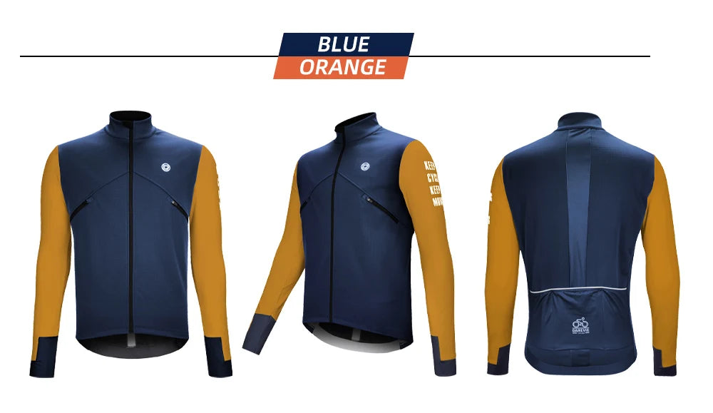 Giacca Da Ciclismo Uomo Antivento In Pile Manica Lunga Calda Morbida Traspirante Con Tasche Riflettenti Professionale
