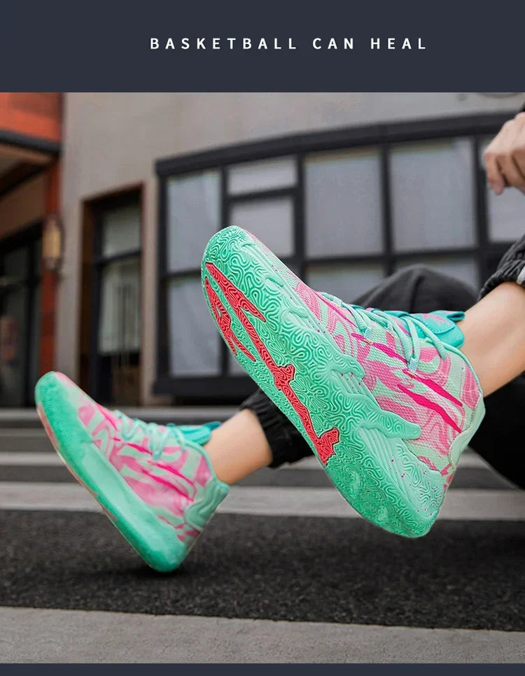 Scarpe Da Basket Da Uomo Allenamento Sul Campo Traspiranti In Mesh Antiscivolo Mid Cut Design Lussuoso