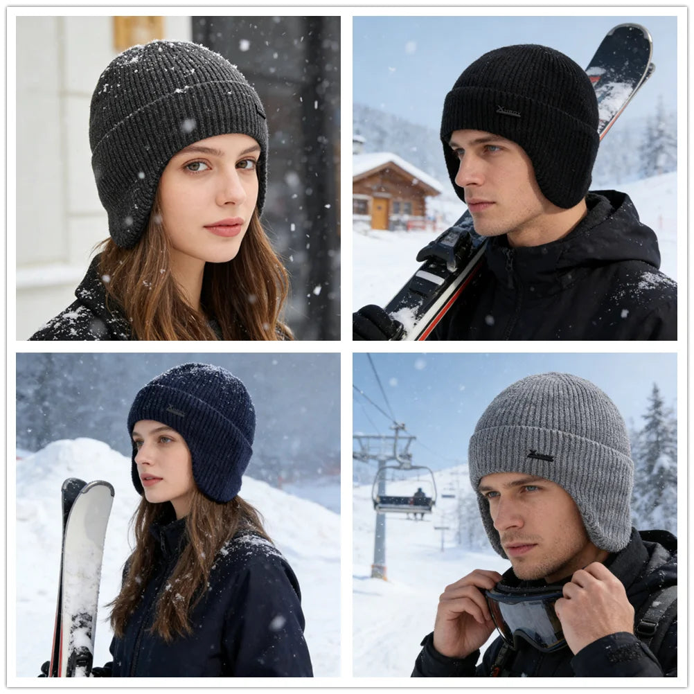 Cappello Invernale Da Uomo Con Paraorecchie Caldo In Pile Berretto Morbido Lavorato A Maglia Sportivo Da Sci All Aperto