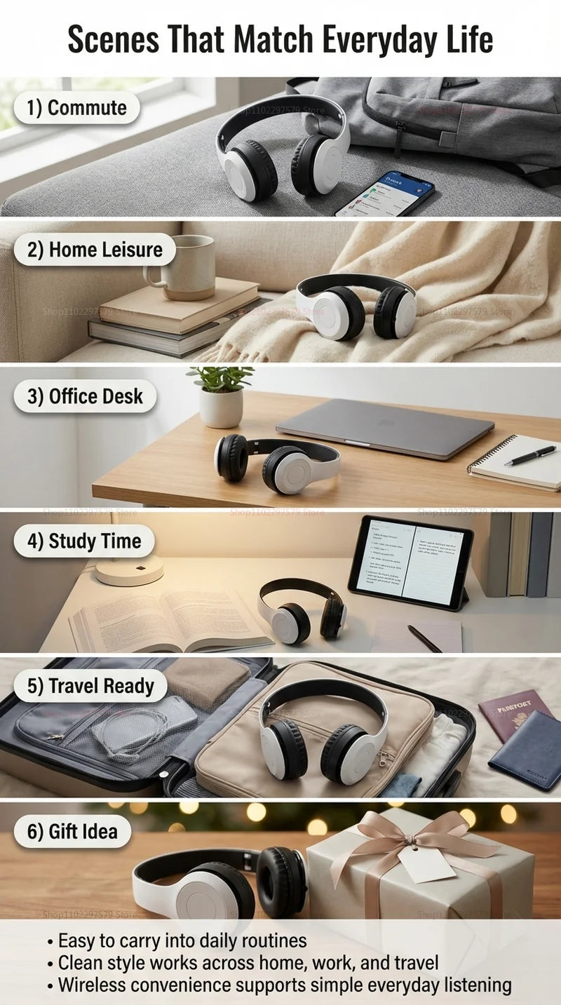 Cuffie Wireless Bluetooth Ad Alta Fedeltà Con Microfono HD Integrato Audio Stereo Nitido Connessione Stabile