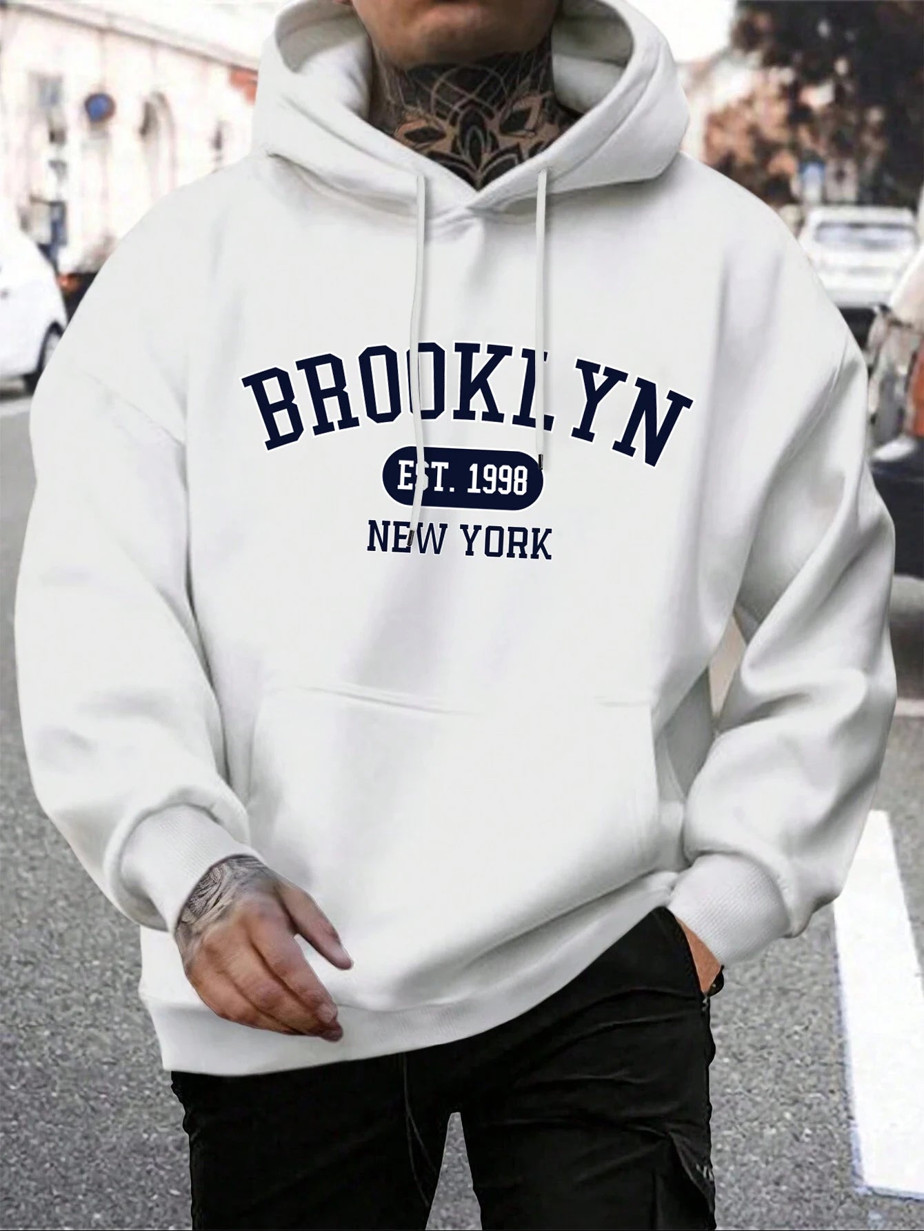 Brooklyn Est 1998 New York Stampa Felpe da uomo Harajuku Felpa con cappuccio girocollo Moda Felpa con cappuccio oversize Autunno Comodo tuta