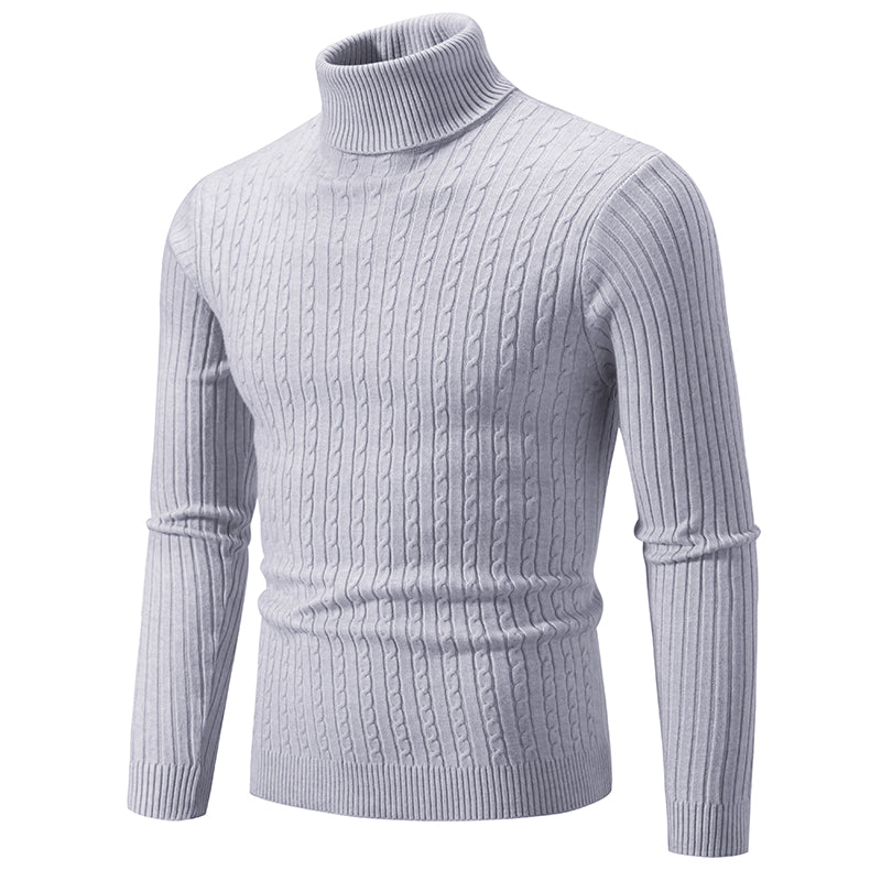 Maglione Dolcevita Uomo Lana Caldo Lavorato A Maglia Tinta Unita Inverno Casual Outdoor Top