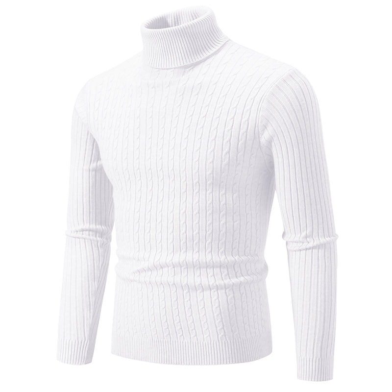 Maglione Dolcevita Uomo Lana Caldo Lavorato A Maglia Tinta Unita Inverno Casual Outdoor Top