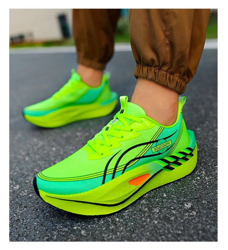 Scarpe Da Corsa Carbon Board Marathon Uomo Donna Traspiranti Leggere Antiscivolo Scarpe Da Ginnastica Atletiche