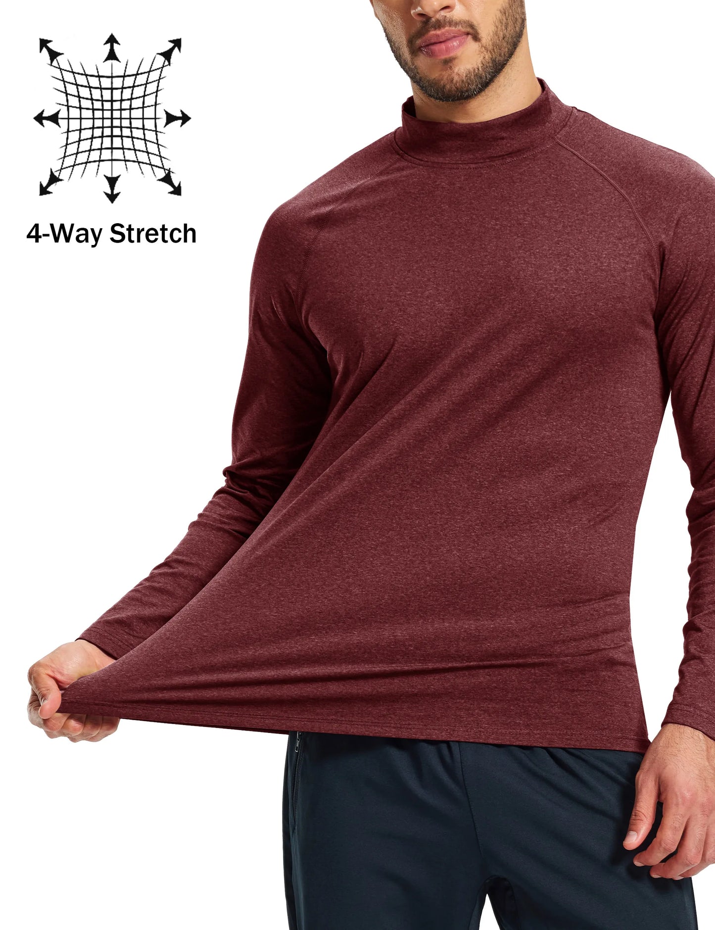 Camicie Termiche Da Uomo Manica Lunga In Micropile Foderata In Pile Livello Base Caldo Per Allenamento Invernale