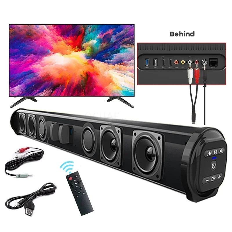 Barra Audio Portatile Potente Altoparlante Bluetooth Senza Fili Surround Stereo Per TV Subwoofer Radio FM Caixa De Som