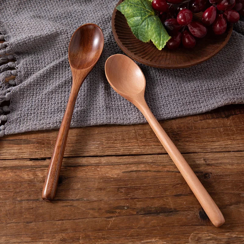 Set Da 2 Cucchiai In Legno Per Zuppe Porridge Cereali E Dessert Utensili Da Cucina Eco Friendly Ergonomici