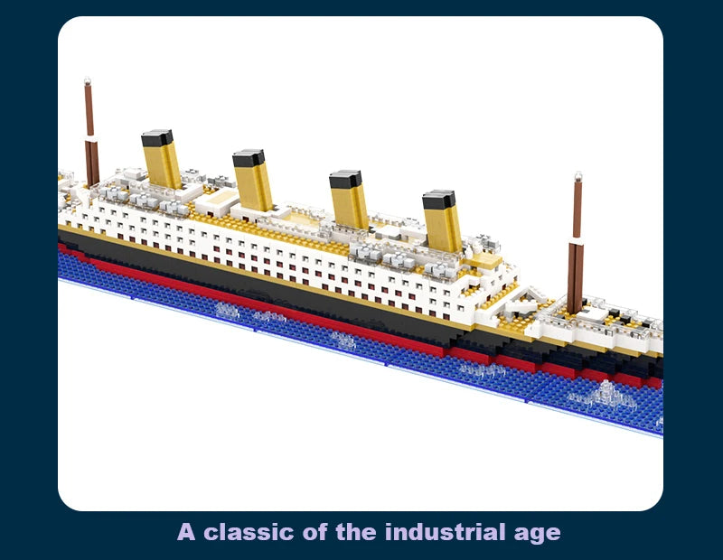 Titanic Giant Puzzle Kit Micro Blocchi Nave da Crociera Desktop Regalo Compleanno Bambini