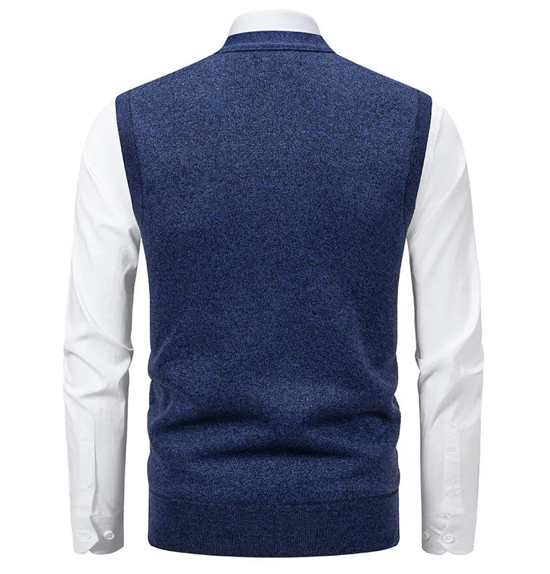 Cardigan Senza Maniche Da Uomo Gilet In Maglia Con Scollo A V Bottoni Argyle Lavorato Con Tasche