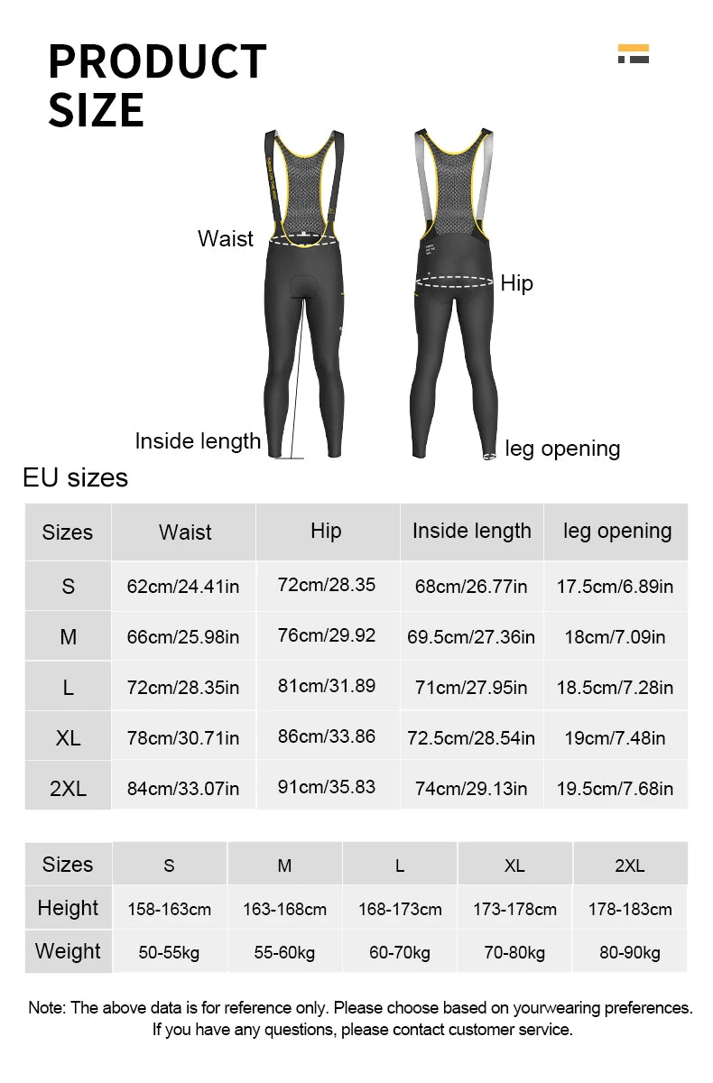 INBIKE Pantaloni Con Bretelle Per Bici Da Strada In Pile Per Uomo Termici Invernali Antivento MTB Ciclismo