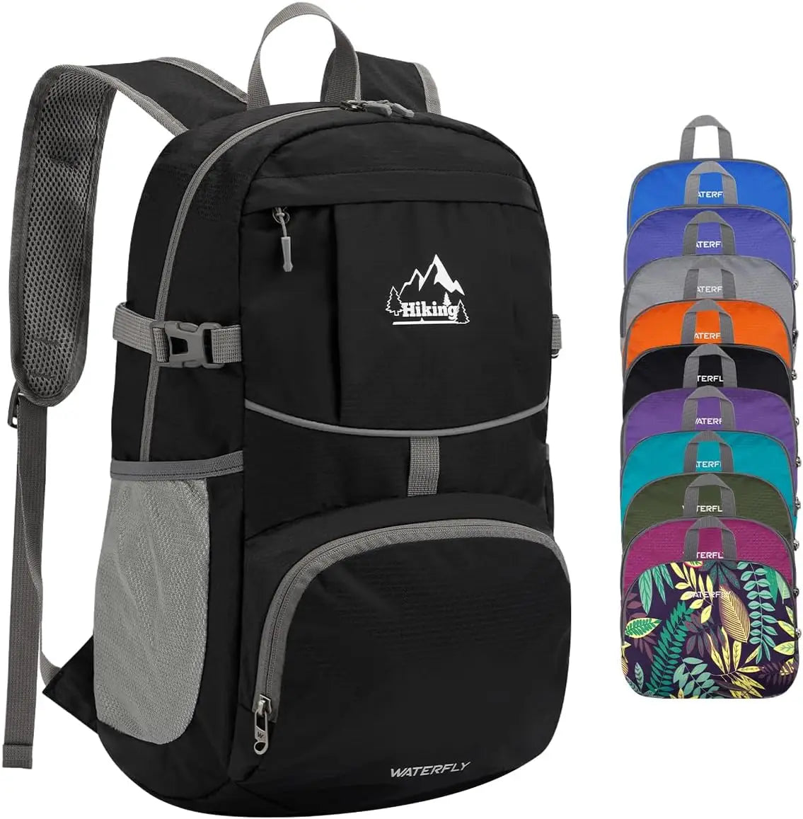 Waterfly Zaino da Trekking Pieghevole Impermeabile Ultraleggero 25 Litri Unisex per Donna e Uomo
