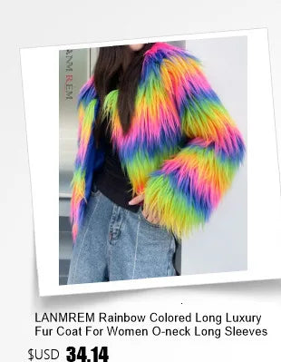Lanmrem 2025 Gilet Pelliccia Sintetica Donna Imitazione Shearling Chic Autunno Inverno Abbigliamento 2DB4916