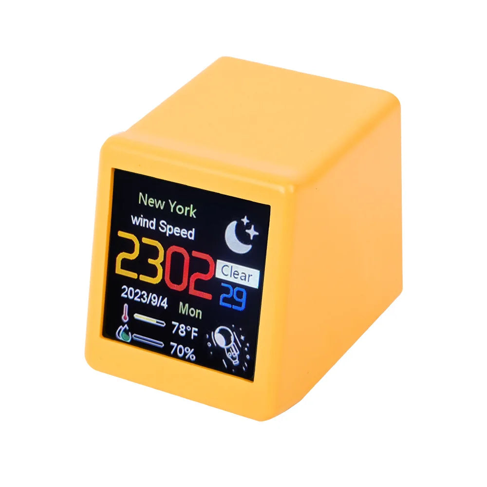 Stazione Meteorologica Portatile Con WiFi Display Meteo Temperatura Umidità Orario Sveglia Decorazione Desktop
