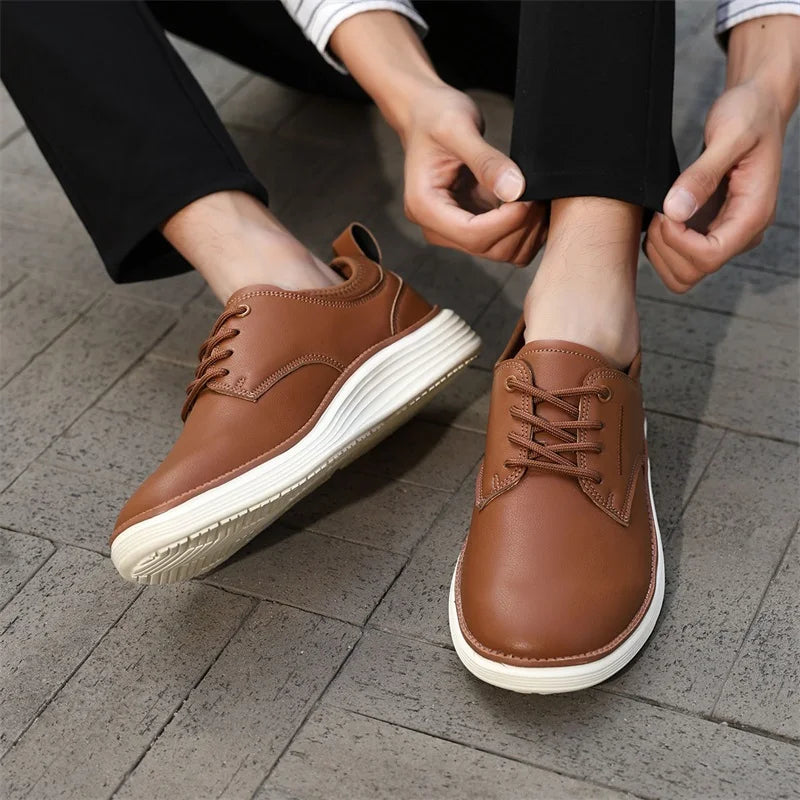 Scarpe Uomo Sportive Casual Alla Moda In Pelle Traspiranti e Comode Marrone Scarpe da Golf e Formali