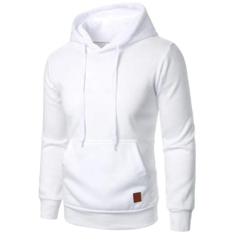 Felpa Con Cappuccio Da Uomo Leggera A Maniche Lunghe Streetwear Tinta Unita Con Coulisse