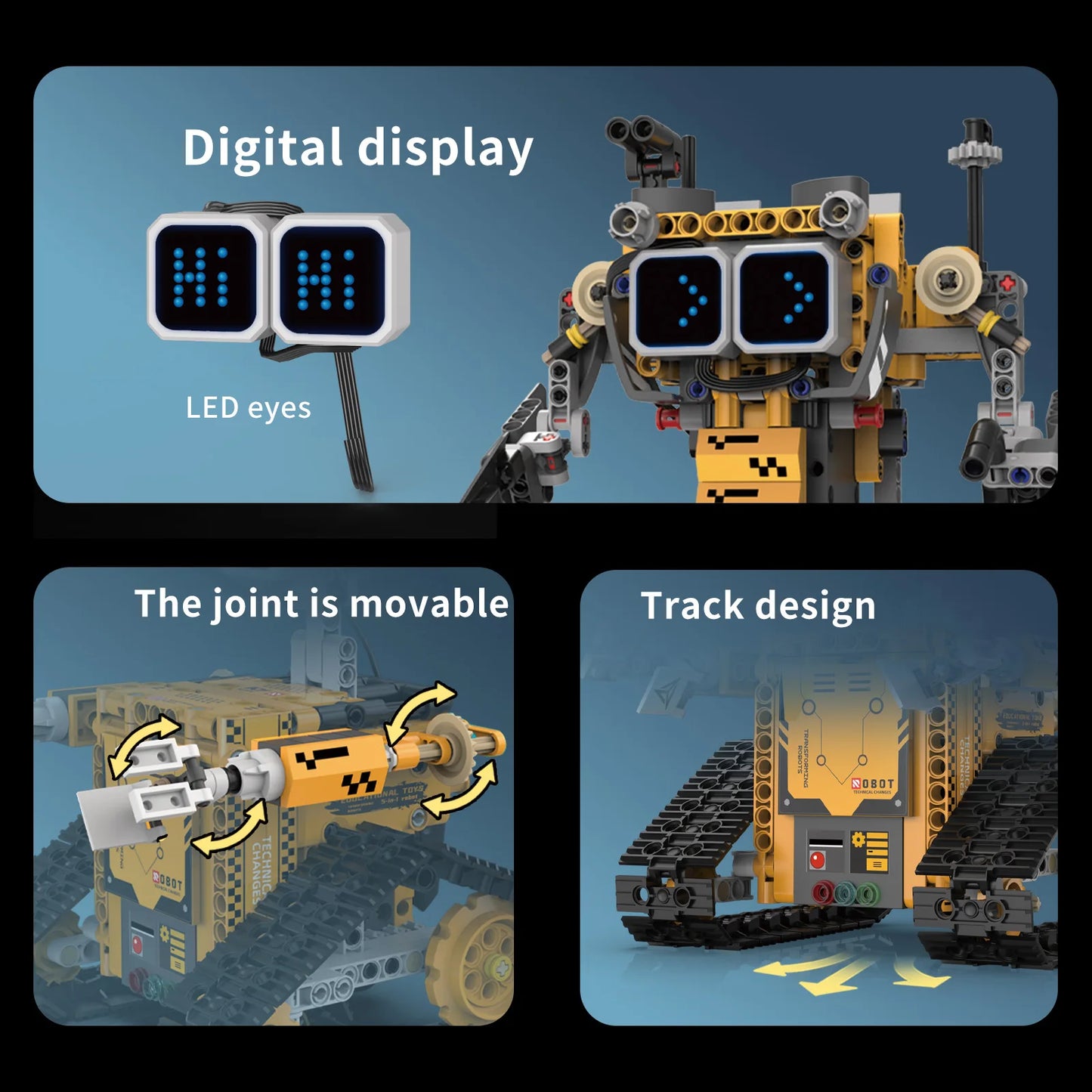 Robot Trasformabile 5 In 1 Con Display Digitale Telecomandato Per Bambini Regalo Ideale