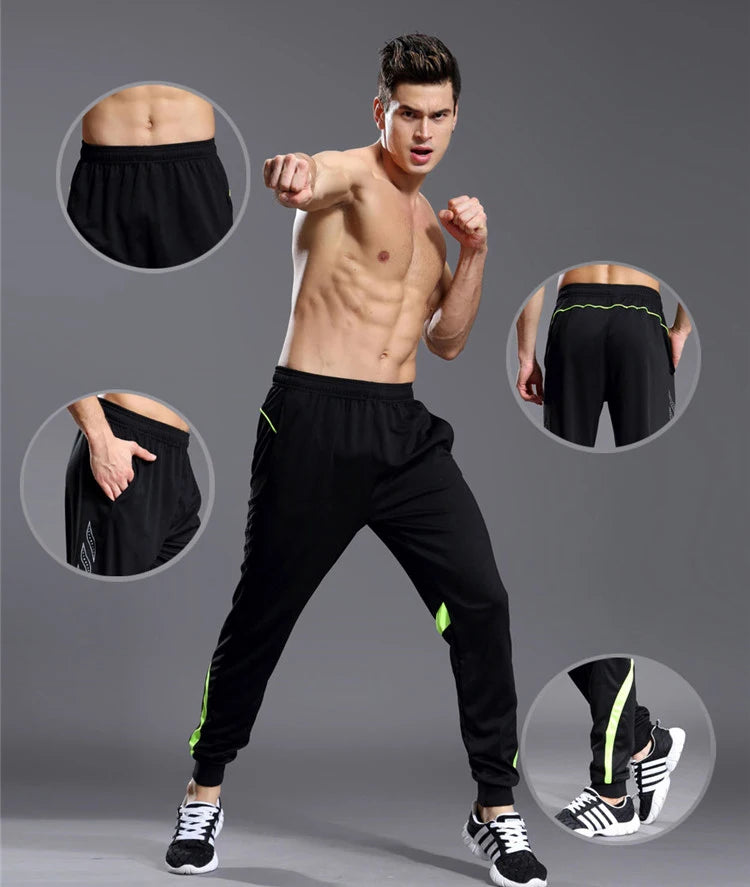 Pantaloni sportivi da corsa da uomo con tasche con cerniera Pantaloni da jogging da calcio Pantaloni sportivi da allenamento Pantaloni da calcio da basket Pantaloni da allenamento da uomo