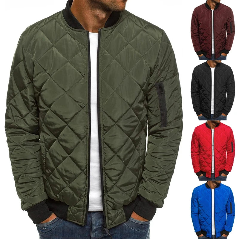 Giacca Invernale Da Uomo Leggera Con Colletto Da Baseball In Rete Pressata Stile Vintage Volo Casual Manica Lunga