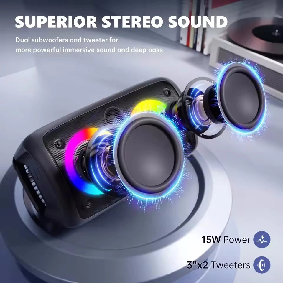 Karaoke Senza Fili Altoparlante Bluetooth Portatile Con Subwoofer Microfono Radio FM Lampada LED TWS Cassa Sonora
