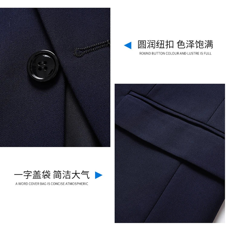 Blazer Da Uomo Tinta Unita In Stile Britannico Per Lavoro Professionale E Cerimonie Eleganti