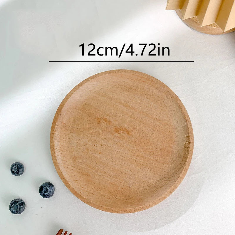 Vassoio Per Gambo Di Grano Rotondo Dessert Piatto Legno Massello Resistente Al Calore In Stile Giapponese Per Tè E Caffè