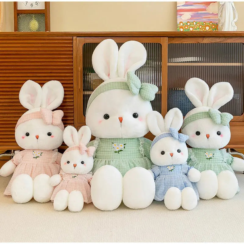 Peluche Coniglio Cartone Animato Vestito Floreale Regalo Per Pasqua San Valentino Compleanno Decorazione Casa