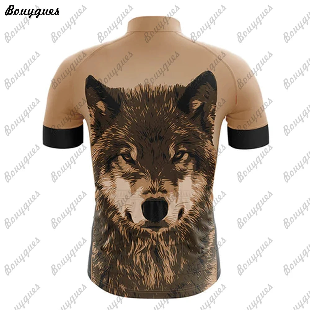 Maglia Ciclismo Uomo Wolf Pro Team MTB Downhill Alta Qualita Tricot Traspirante Con Tasche E Asciugatura Rapida