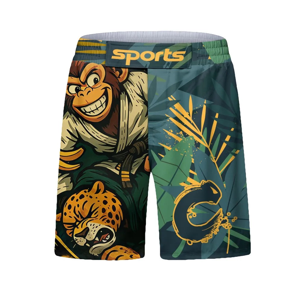 Nuovo Set MMA Da Quattro Pezzi T Shirt Rash Guard Ad Asciugatura Rapida E Pantaloncini Da Combattimento Uomo No Gi BJJ