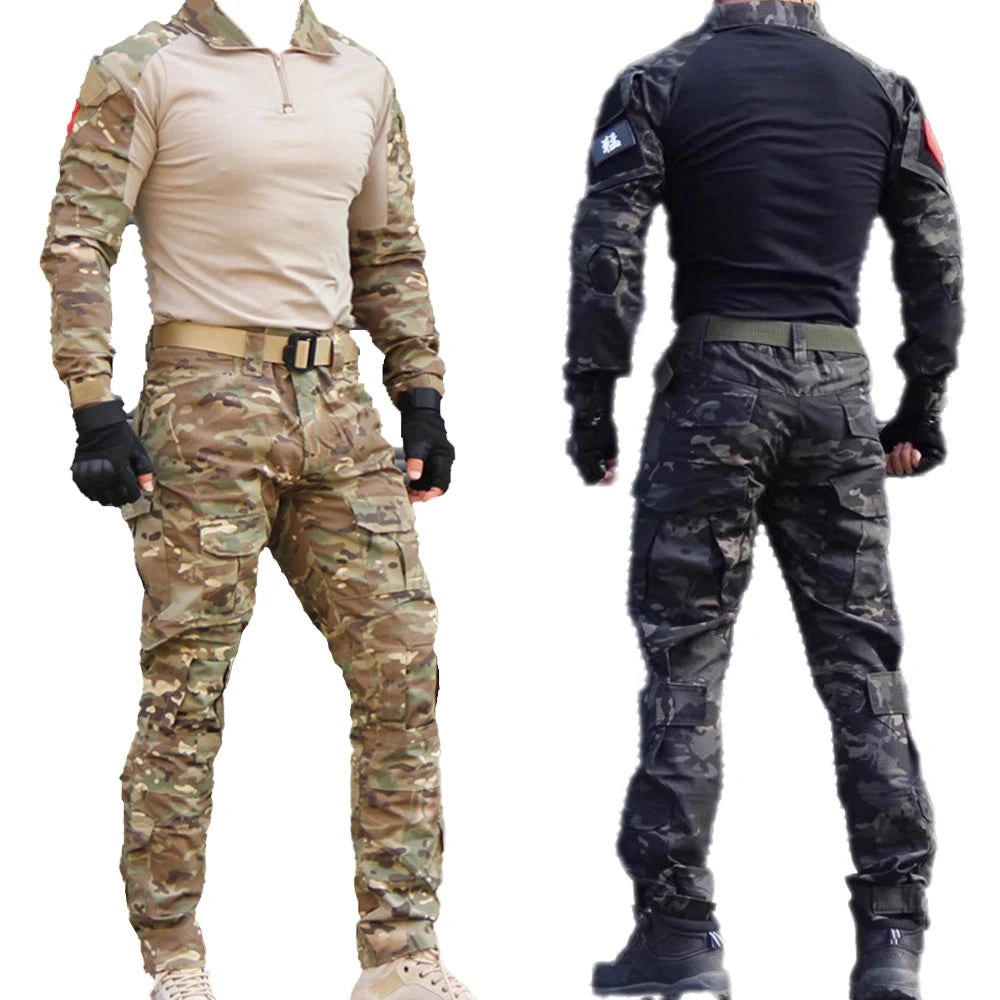 Set Abiti Militari Tattici Tuta Mimetica Da Esterno Camicie Da Caccia Pantaloni Per Airsoft Paintball