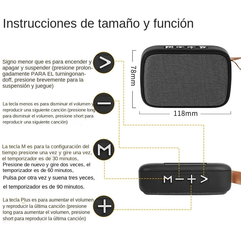 Mini Altoparlante Bluetooth Portatile 5.0 HiFi Soundbar Wireless Con Batteria Da 500 mAh Per Sport Indoor Outdoor