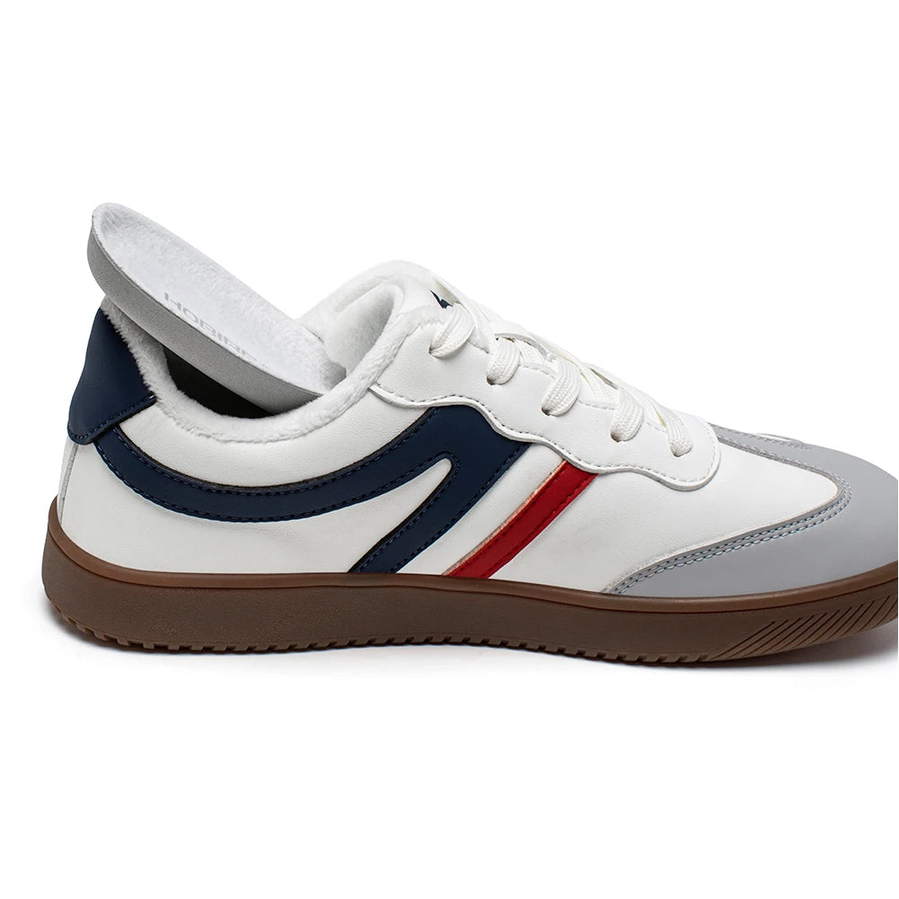 Hobibear Scarpe Da Ginnastica Unisex A Punta Larga In Pelle Artificiale Foderate In Pelliccia Sintetica Retrò Stringate