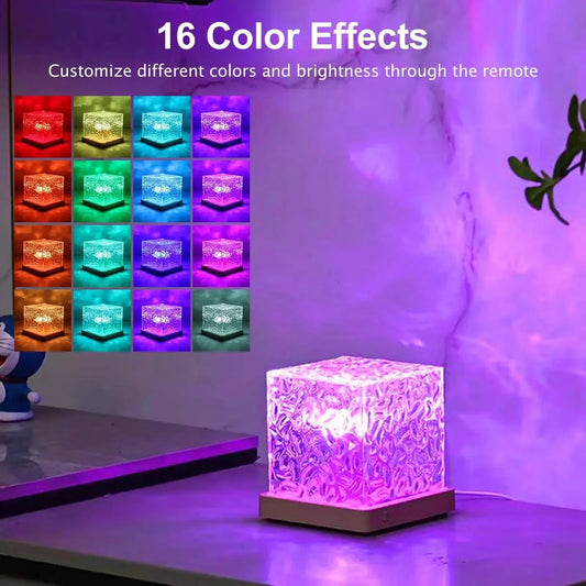 Lampada Notturna Aurora Con Proiezione Della Luce E Increspature Acqua, 16 Colori Dinamici, Alimentazione USB