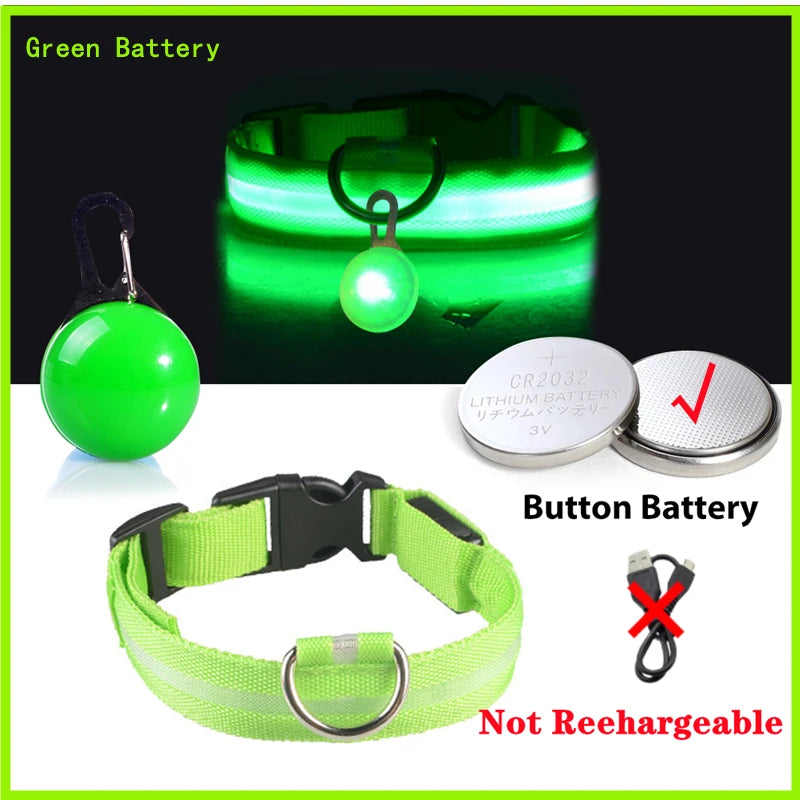Collare Luminoso USB Ricaricabile Per Cani Di Piccola Taglia Pendente Staccabile Con Luce LED Notturna COOYOMOO