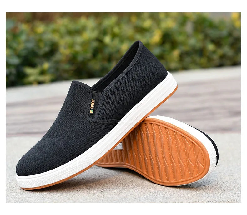 Scarpe Da Ginnastica In Tela Da Uomo Basse Leggere Vulcanizzate Slip On Casual Spedizione Gratuita A Prezzi Accessibili