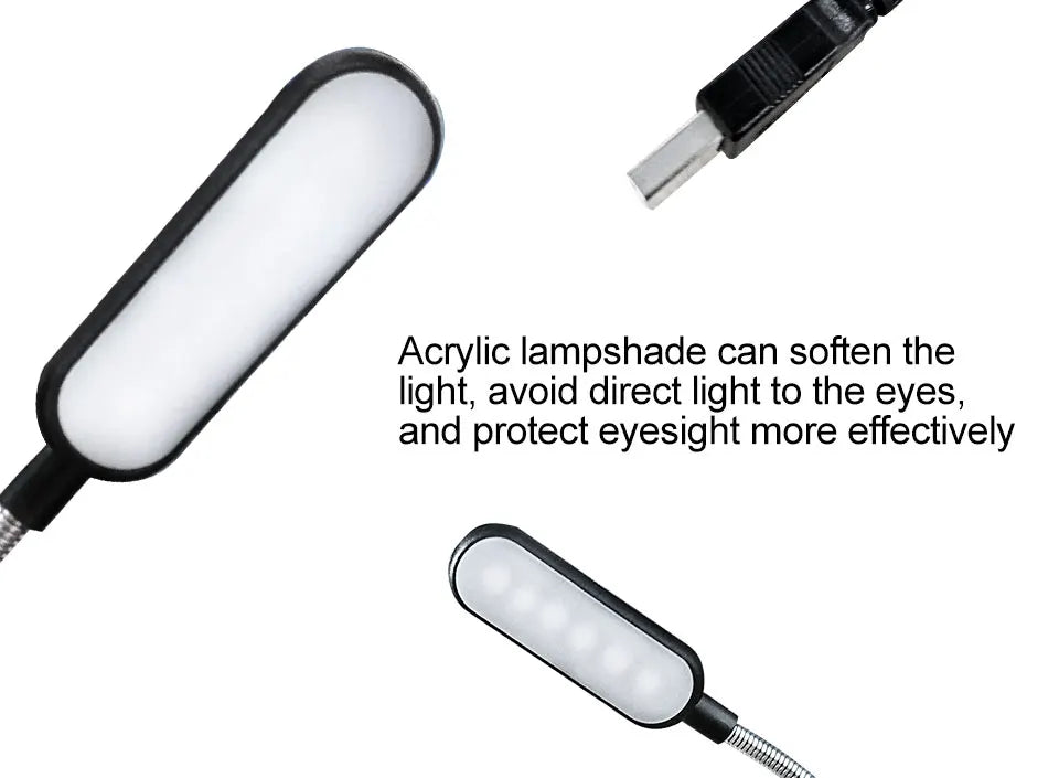 Homefish Lampada LED USB Mini Flessibile Lettura Notturna Portatile per Power Bank Laptop Notebook PC