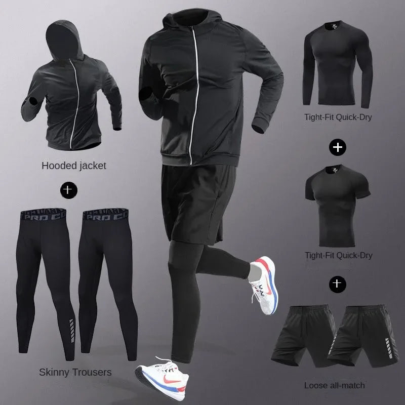 Completo Da Uomo In Fibra Ghiaccio Ad Asciugatura Rapida Set Per Corsa Fitness Maratona Ciclismo Allenamento