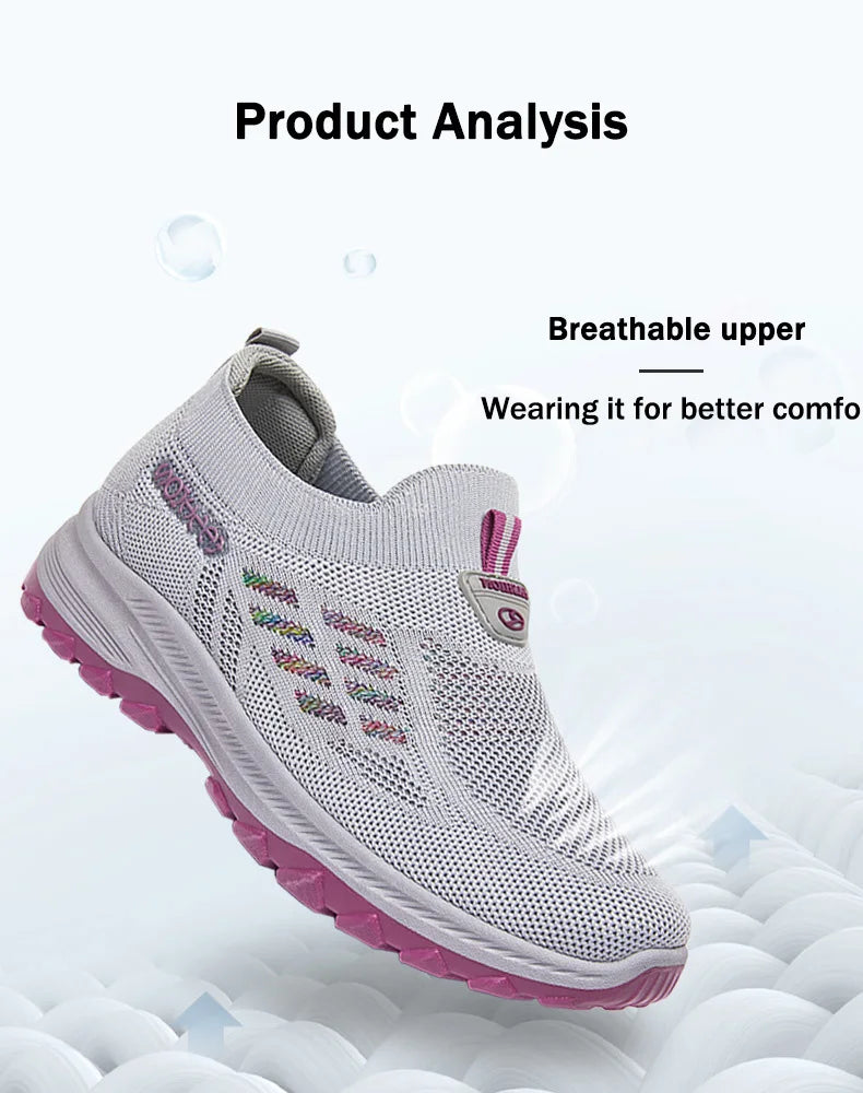 TaoBo scarpe da passeggio 2023 estate nuove scarpe da donna traspiranti senza pizzo suola morbida calzini Sneakers Comfort scarpe sportive da donna Tennis