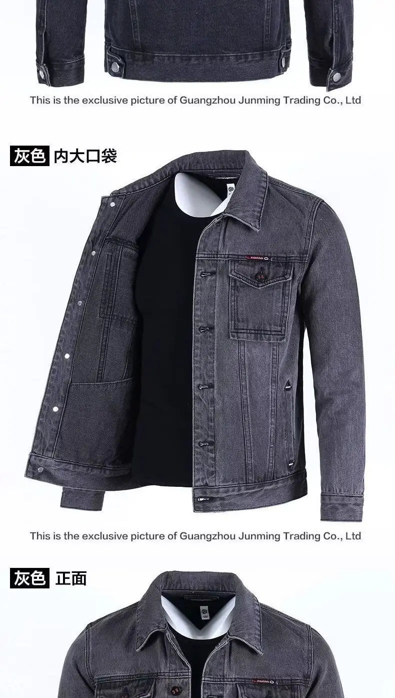 Giacca Da Lavoro Retrò Di Marca Per Uomo In Denim Pesante Nuova Taglia Grande Stile Americano Autunno Inverno