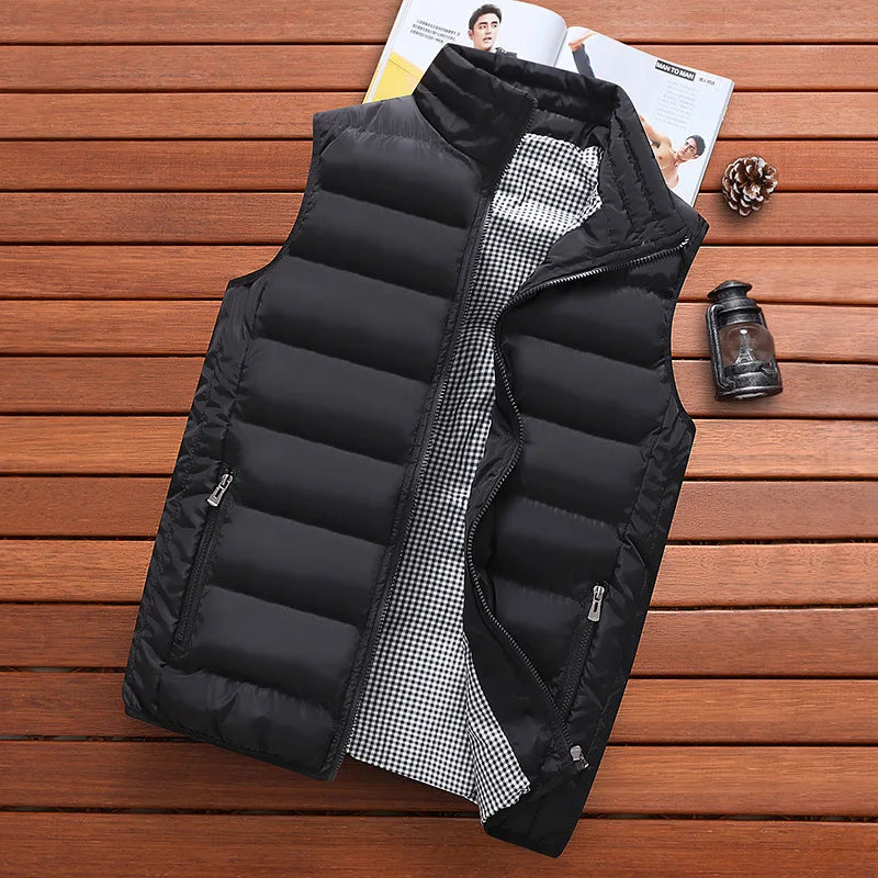 Gilet Antivento Da Uomo Imbottito In Cotone Caldo E Spesso Senza Maniche Invernale Casuale