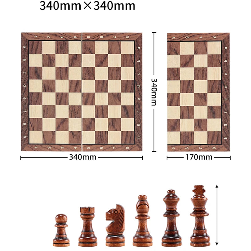 Set Scacchi Scacchiera Pieghevole Magnetica in Legno Massello Giochi Educativi per Studenti e Bambini Regalo Natale