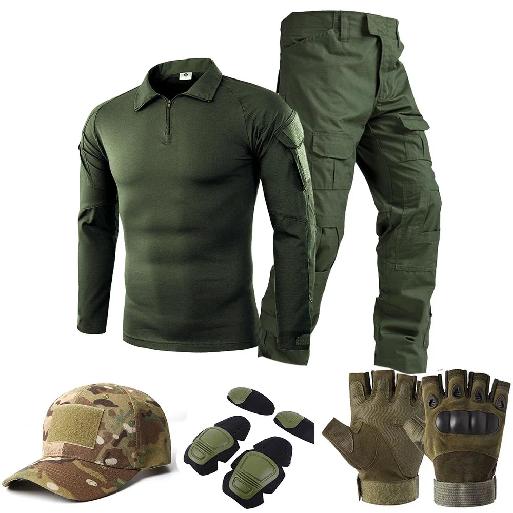 Set Abiti Militari Tattici Tuta Mimetica Da Esterno Camicie Da Caccia Pantaloni Per Airsoft Paintball
