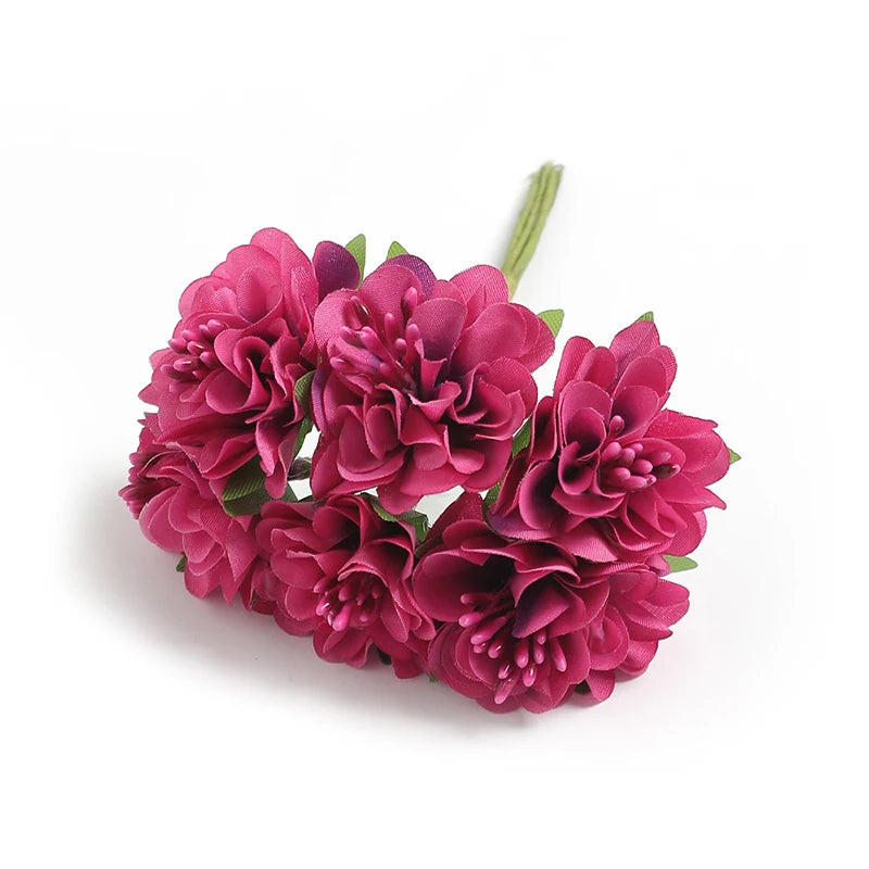 Set Da 6 Fiori Artificiali In Seta Bouquet Da 11 Cm Decorazioni Per Casa E Matrimoni Ghirlanda Fai Da Te