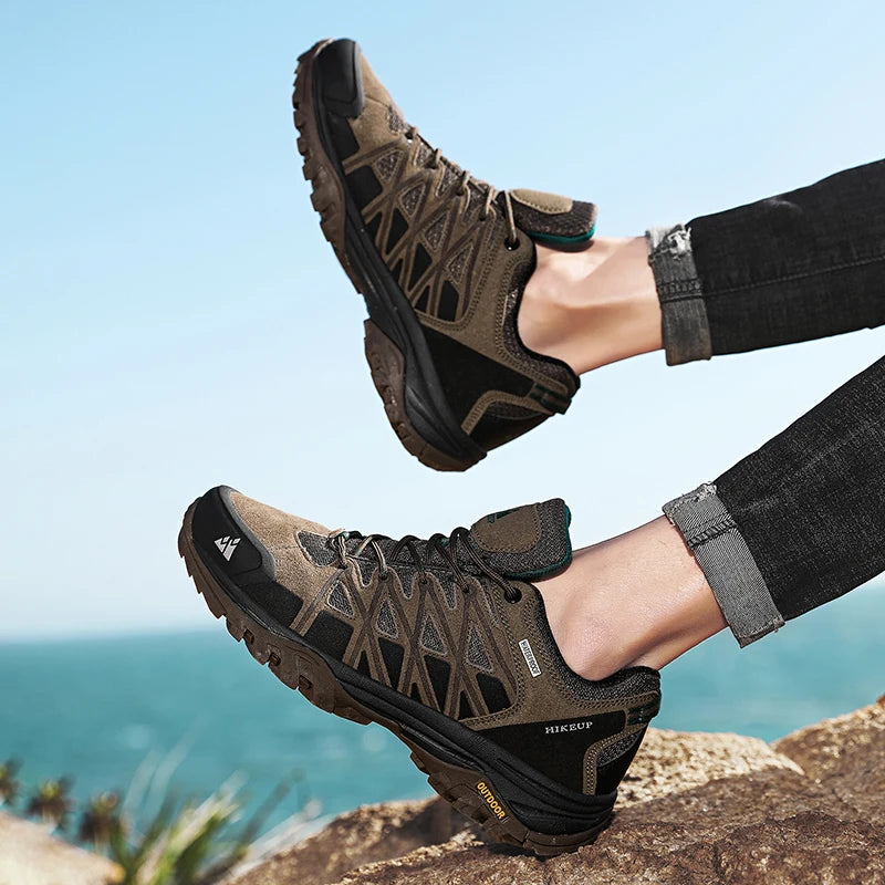 Hikeup Scarpe Trekking Da Uomo Traspiranti Con Lacci Ammortizzate Per Esterno E Arrampicata