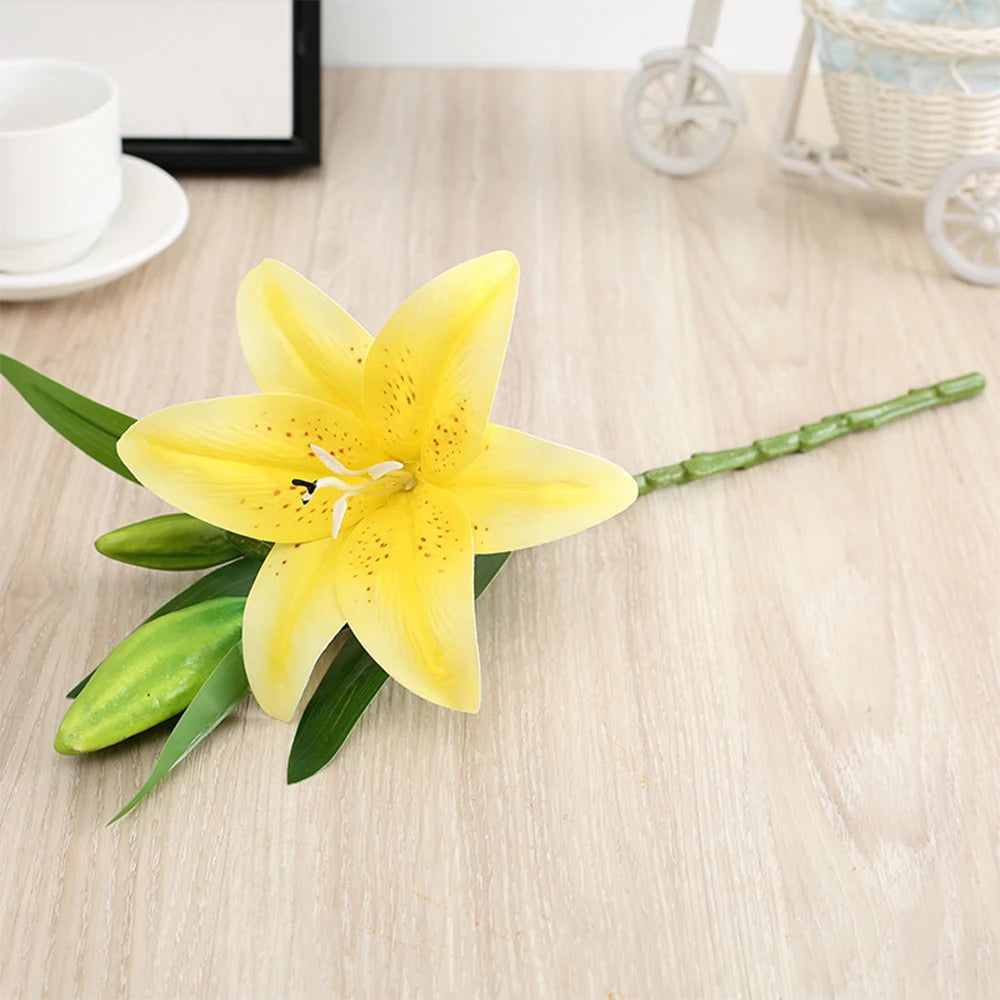 Fiori Artificiali Con Ramo Di Giglio Con Stampa 3D Dall Aspetto Reale Fiori Finti Bianchi Per Decorazione Giardino Nozze
