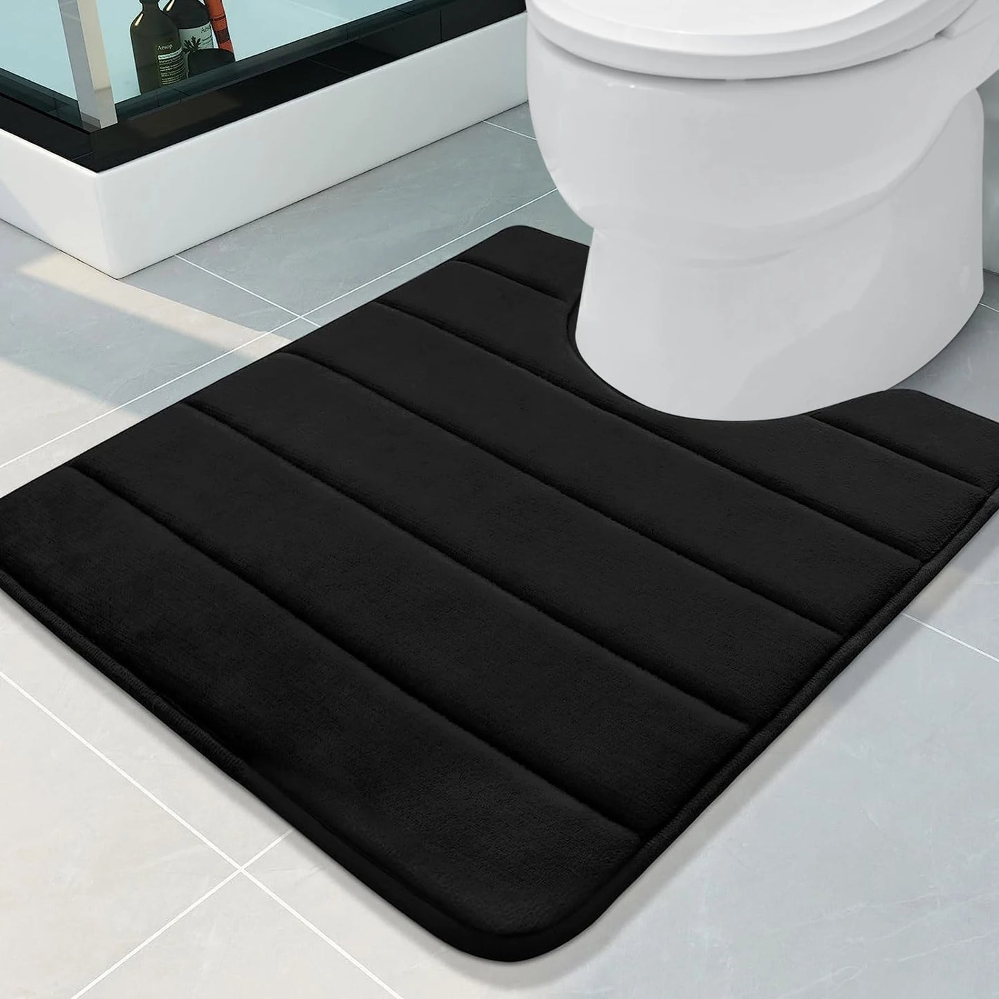 Tappetino Da Bagno A Forma Di U 50x60 Cm Memory Foam Assorbente Antiscivolo Per Pavimento Del Bagno